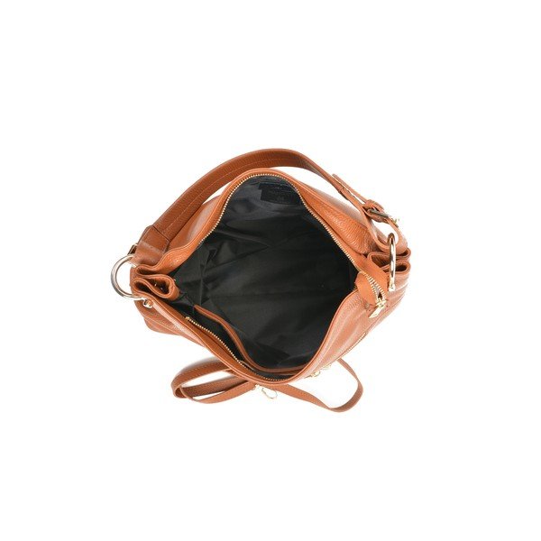 Koňakově hnědá kožená kabelka Mangotti Bags Sisma-image-3