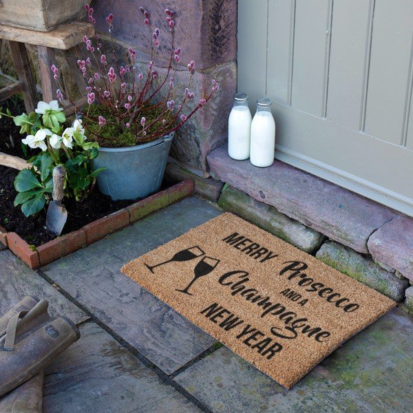 Jõulumotiiviga kookoskiududest matt 40x60cm Champagne New Year – Artsy Doormats-image-3