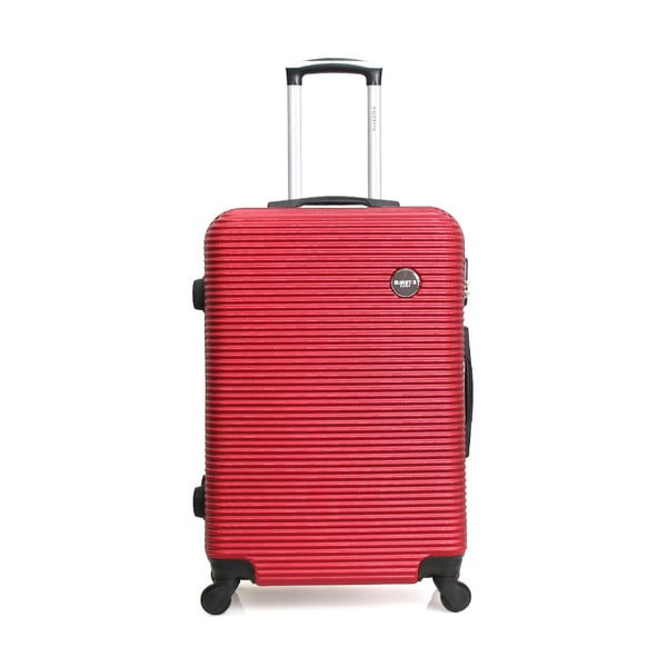 Červený cestovní kufr na kolečkách BlueStar Porto, 64 l