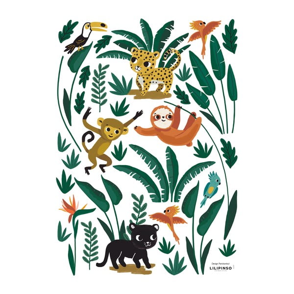 Kleebisleht 30x42 cm Jungle Animals - Lilipinso