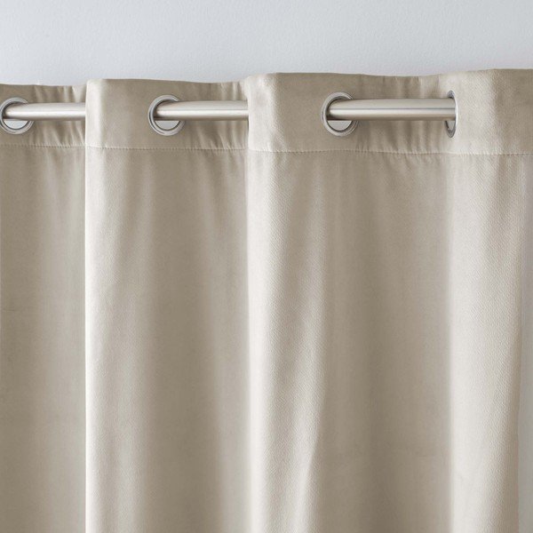 Beež sametist termokardin 140x260 cm Polarchic - douceur d'intérieur-image-3