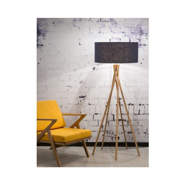 Sinise varju ja bambusstruktuuriga põrandalamp Kilimanjaro - Good&Mojo-image-3