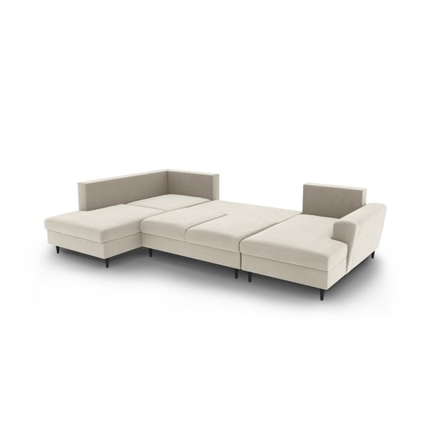 Beež sametist panipaigaga nurgadiivanvoodi (vasak nurk/"U"-kujuline) Kyoto - Cosmopolitan Design-image-3