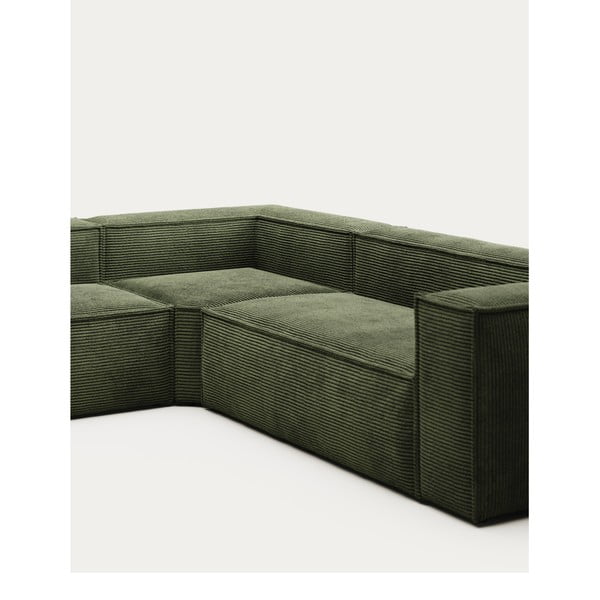 Roheline velvetist nurgadiivan Blok - Kave Home-image-1