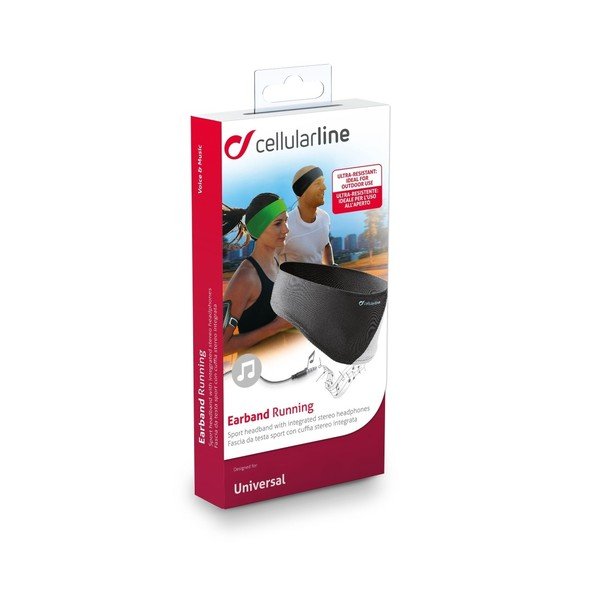 Černá sportovní čelenka s integrovanými stereo sluchátky CellularLine EARBAND-image-2