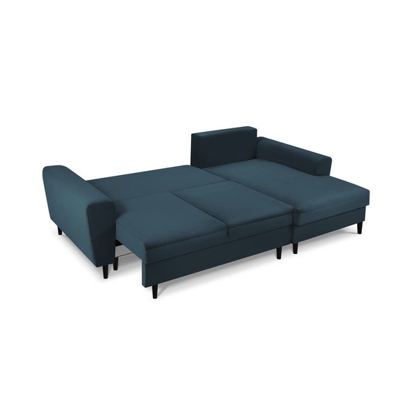 Tumesinine velvetist panipaigaga nurgadiivanvoodi (parem nurk) Kyoto - Cosmopolitan Design-image-2