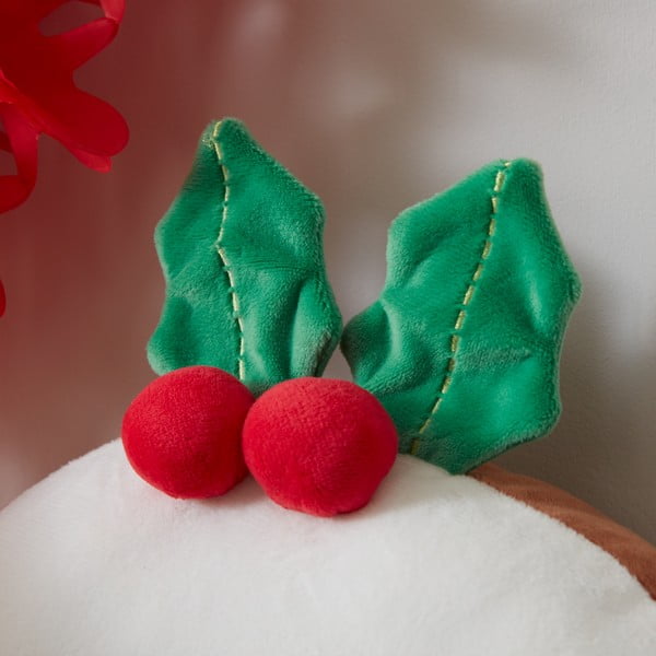 Plüüsist jõulumotiiviga dekoratiivpadi 35x35 cm Christmas Pudding - Catherine Lansfield-image-2