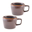 Sinakaspruunid cappuccino tassid komplektis (2 tk, 190 ml, kivikeraamika) Tone – Dakls