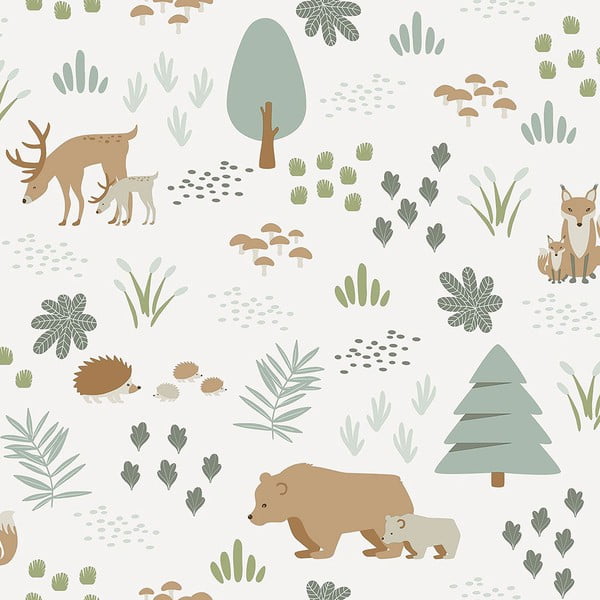 Laste fliistapeet 10 m x 53 cm Forest Animals – Vavex