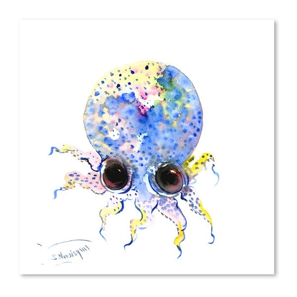 Autorský plakát Blue Octopus od Surena Nersisyana, 42 x 30 cm