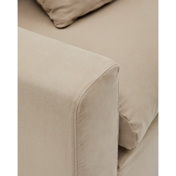 Beež linane diivan 240 cm Nora - Kave Home-image-2