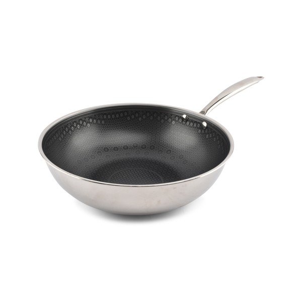 Roostevabast terasest wok-pann mittenakkuva pinnaga, ø 31,5 cm Fusion - BonBistro