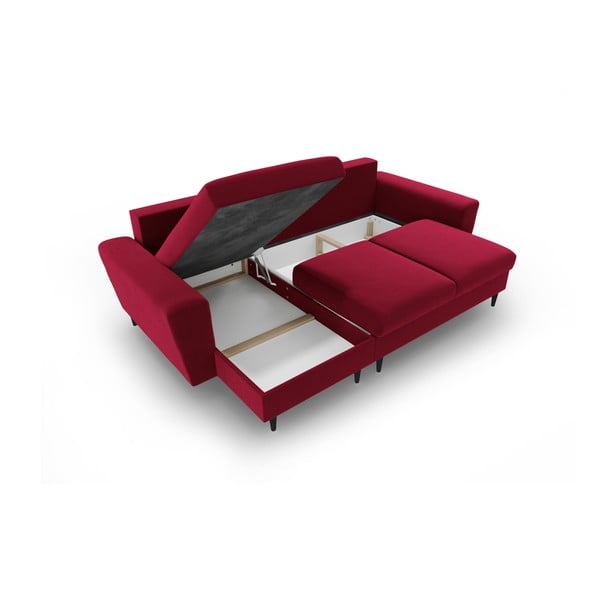 Punane sametist panipaigaga nurgadiivanvoodi Kyoto - Cosmopolitan Design-image-3