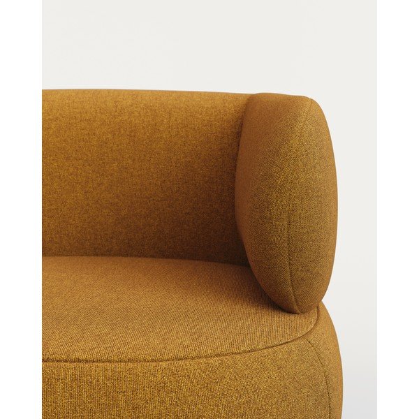 Bouclé kangast sinepivärvi tugitool Luisa - Kave Home-image-4