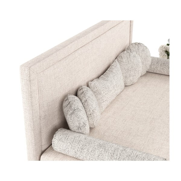 Beež polsterdatud üheinimesevoodi 100x200 cm Scala - Maison de Rêve-image-1