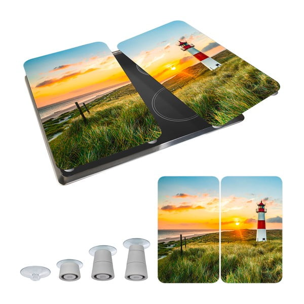 Karastatud klaasist pliidikatte komplekt 2 tk 52x30 cm Lighthouse - Maximex-image-2