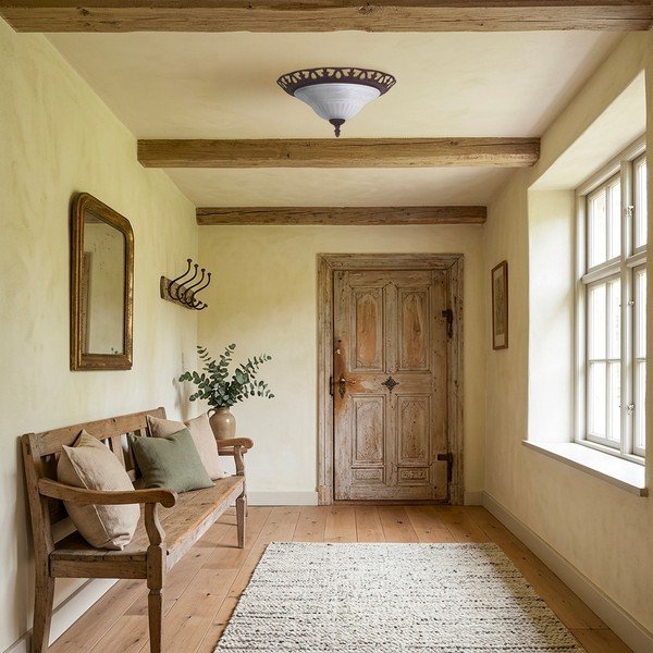 Tumepruun laevalgusti klaasist varjuga ø 38 cm Rustica - Trio-image-1