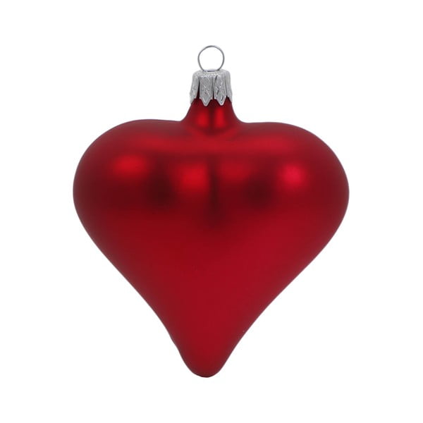 Komplekt 3 punasest klaasist südamekujuline jõulukaunistus - Ego Dekor
