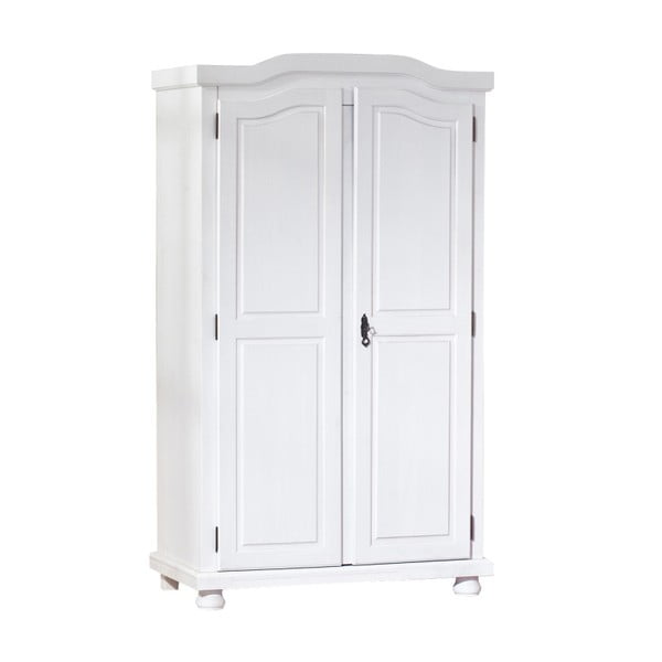 Bílá šatní skříň z masivního dřeva Interlink Hedda Uno