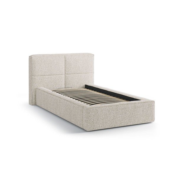 Beež polsterdatud üheinimesevoodi koos panipaiga ja voodipõhjaga 90x200 cm Darren - Micadoni-image-2