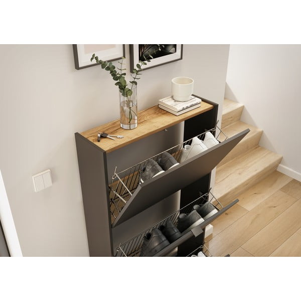 Antratsiitne kokkupandav kingakapp 71x127x22 cm Ameca - Germania-image-1