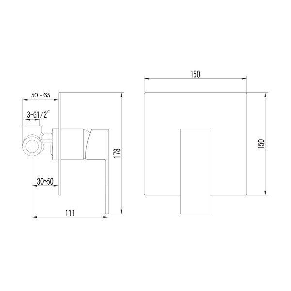 Hõbe seinasegisti (1 väljund) Latus - Sapho-image-1