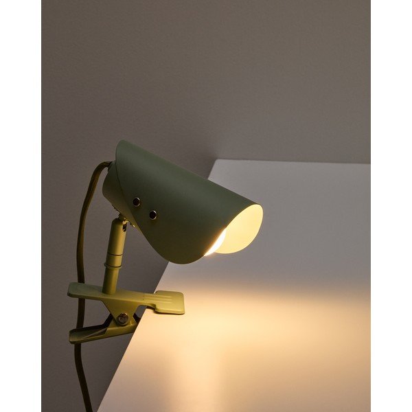 Roheline metallist klambriga laualamp (kõrgus 16 cm) Jula - Kave Home-image-1
