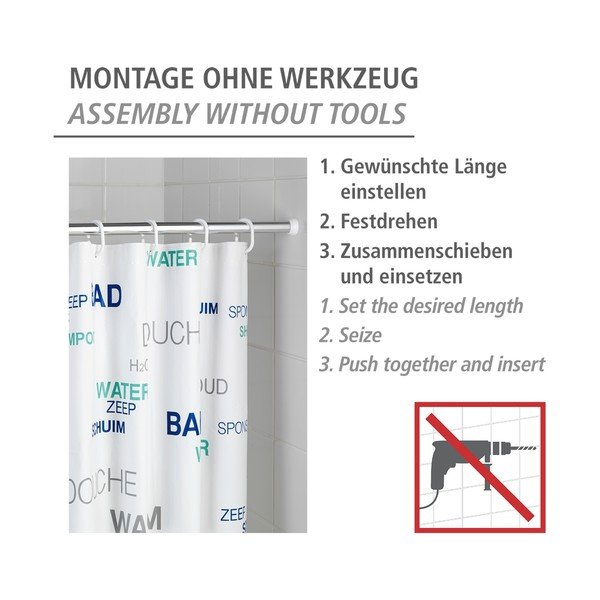 Hõbedane teleskoop dušikardinapuu, pikkus 110 - 185 cm - Wenko-image-4