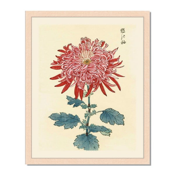Obraz v rámu Liv Corday Asian Red Flower, 40 x 50 cm