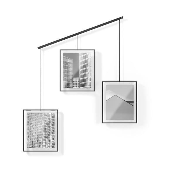 Mustad metallist seinaraamid 3 tk komplektis 73x82 cm Exhibit - Umbra-image-4