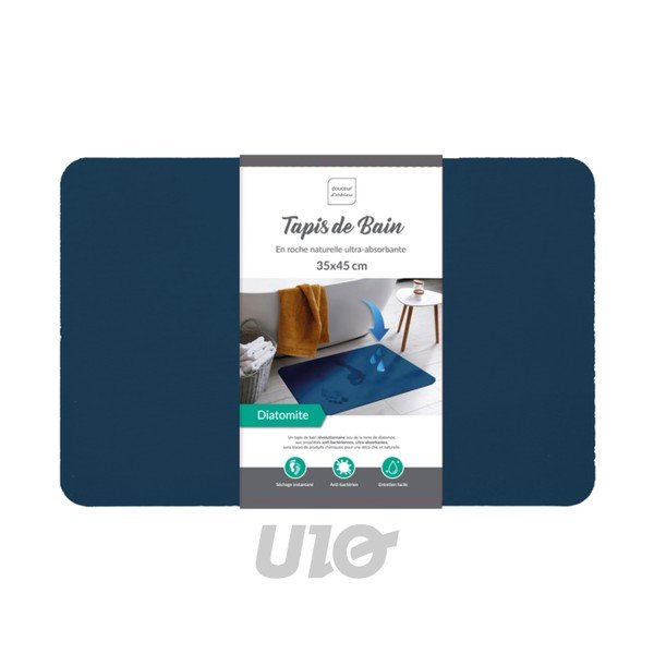 Tumesinine diatomiidist vannitoamatt 35x45 cm Diatonella - douceur d'intérieur-image-1