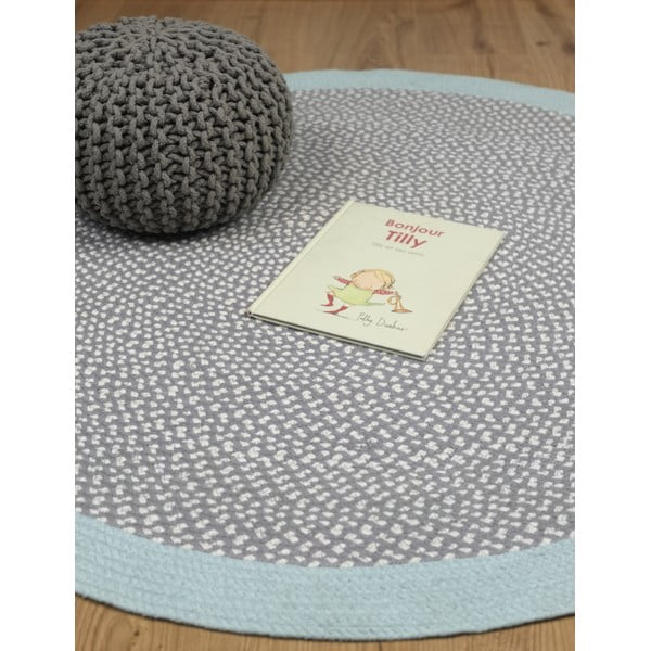 Laste sinine käsitsi valmistatud vaip , ∅ 120 cm Brenda - Nattiot-image-3