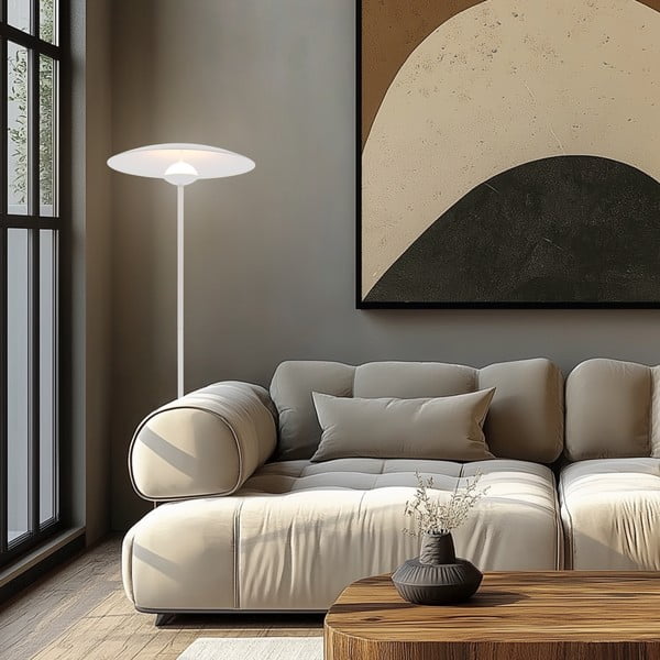 Valge LED põrandavalgusti metallist varjuga (kõrgus 140 cm) Lund - Candellux Lighting-image-1