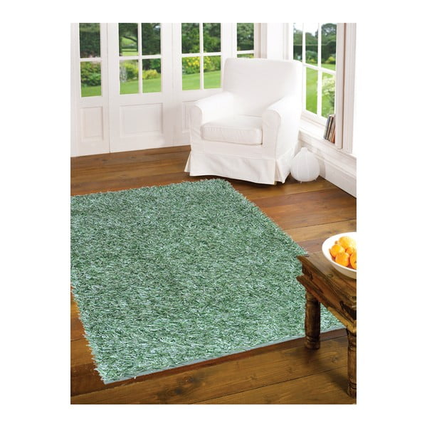 Zelený koberec Webtappeti Shaggy, 140 x 200 cm