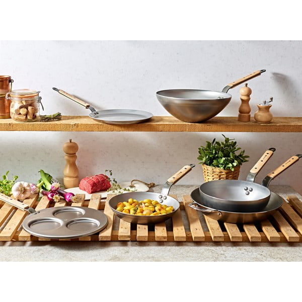 Terasest WOK-pann B Bois, ø 28 cm Mineral B - de Buyer-image-2