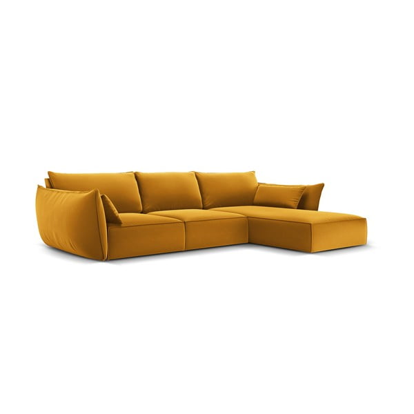 Sinepivärvi sametist nurgadiivan (parem nurk) Vanda - Mazzini Sofas-image-2