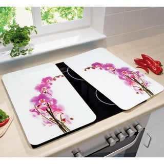 Klaasist pliidikatte komplekt 2 tk, 52 x 30 cm Orchid Blossom - Wenko