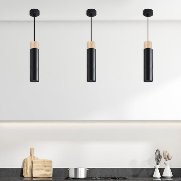 Must värvi rippvalgusti metallist varjuga Claro - Candellux Lighting-image-1