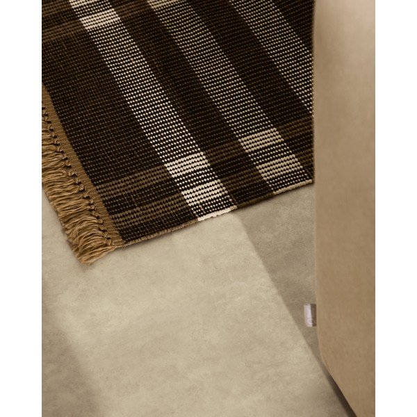 Must kahepoolne/käsitsi kootud vaip 60x90 cm Barani - Kave Home-image-2