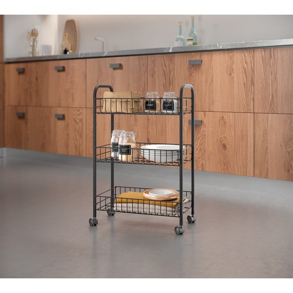 Mustast roostevabast terasest mobiilne käru Lava Lugano - Metaltex-image-3