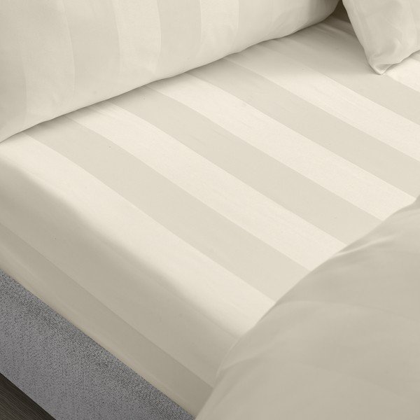 Kreemikas satiinist lina 185x200 cm So Soft Satin Stripe - Catherine Lansfield-image-1