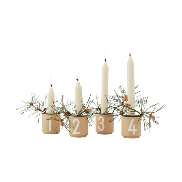 Portselanist küünlajalad 4 tk komplektis Mini - Design Letters-image-2