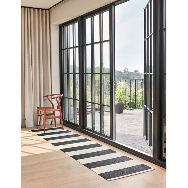 Must-valge sise/välisvaip 140x180 cm Bob Black Vanilla – Pappelina-image-1