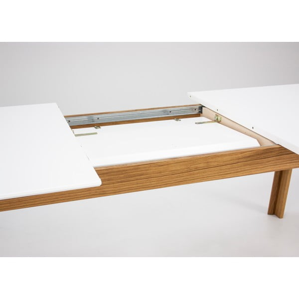 Valge kokkupandav söögilaud tammepuust jalgadega Profil - Tenzo-image-1