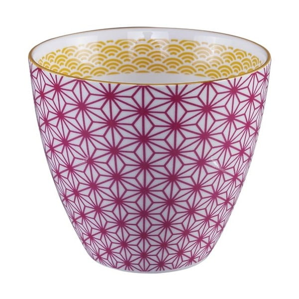 Růžovo-bílý hrnek na čaj Tokyo Design Studio Star/Wave, 350 ml