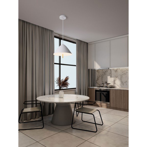 Valge metallist LED-ripplamp metallvarjuga, ø 40 cm Oros - Nova Luce-image-2