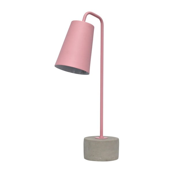 Růžová stolní lampa s betonovým podstavcem Red Cartel Placido