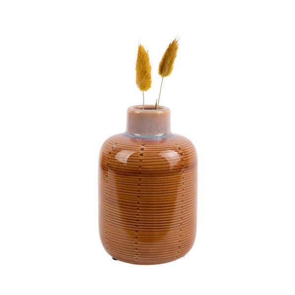 Oranž keraamiline vaas Pudel, kõrgus 14 cm - PT LIVING-image-2