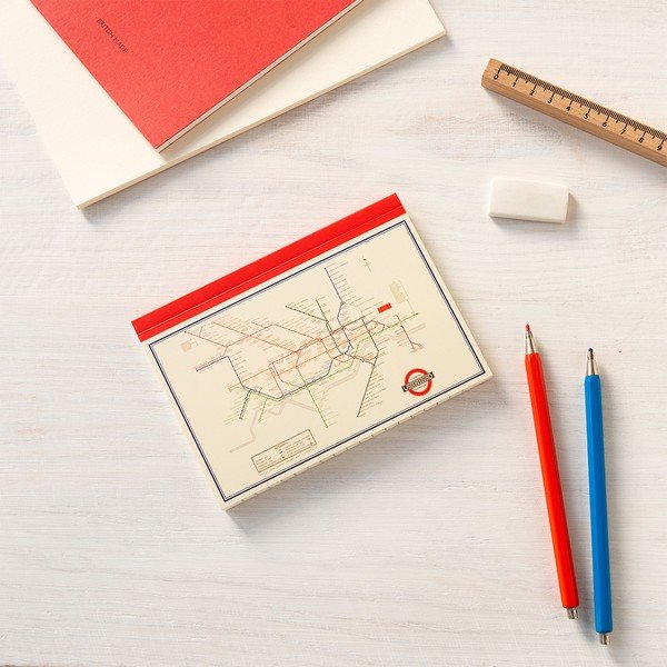 Märkmik 60 lehekülge A6 formaadis Heritage Tube Map - Rex London-image-1