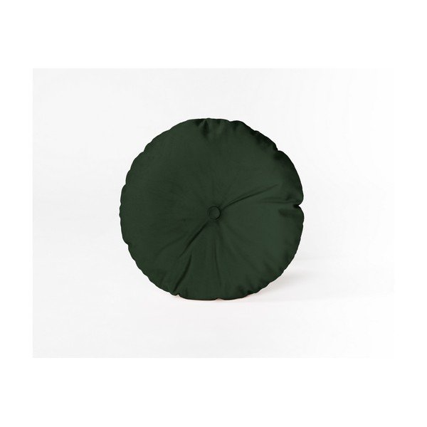 Ümmargune dekoratiivpadi sametkattega tumeroheline, ⌀ 35 cm - Velvet Atelier